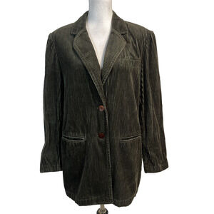 Newport New Corduroy Jacket Women's 16 Olive Green Casual Career Easy Style